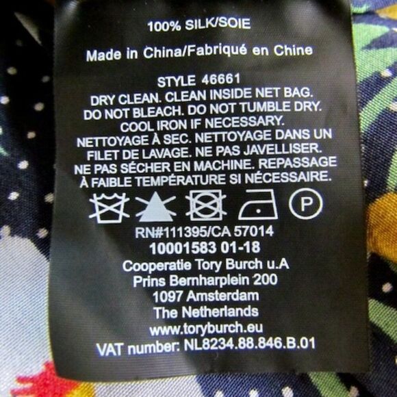 Tory Burch Floral & Polka Dot Silk Blouse Shirt Size 2 - Picture 16 of 16
